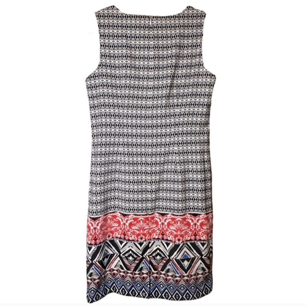 Mario Serrani ITALY Shift Dress Size 14 Black and White Geo Pattern - Picture 5 of 11